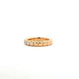 Rings 18K Gold Stretch Bezel Set Round White Diamond Half Eternity Rings