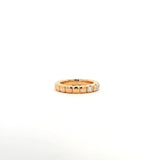 Rings 18K Gold Stretch Bezel Set Round White Diamond Half Eternity Rings