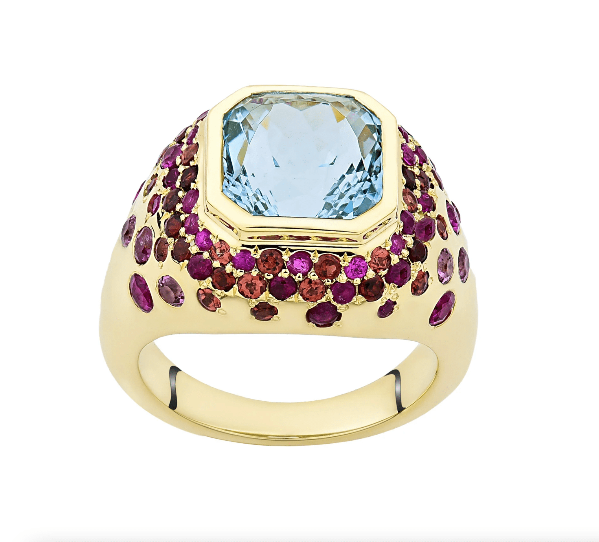 Rings 6 / Rose Gold / 14K 14K & 18K Gold Aquamarine & Tourmaline Ring