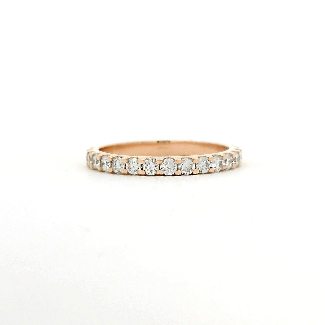 Rings 6 / Rose Gold / 14K 14K & 18K Gold Small Round Diamond Eternity Ring, Lab Grown