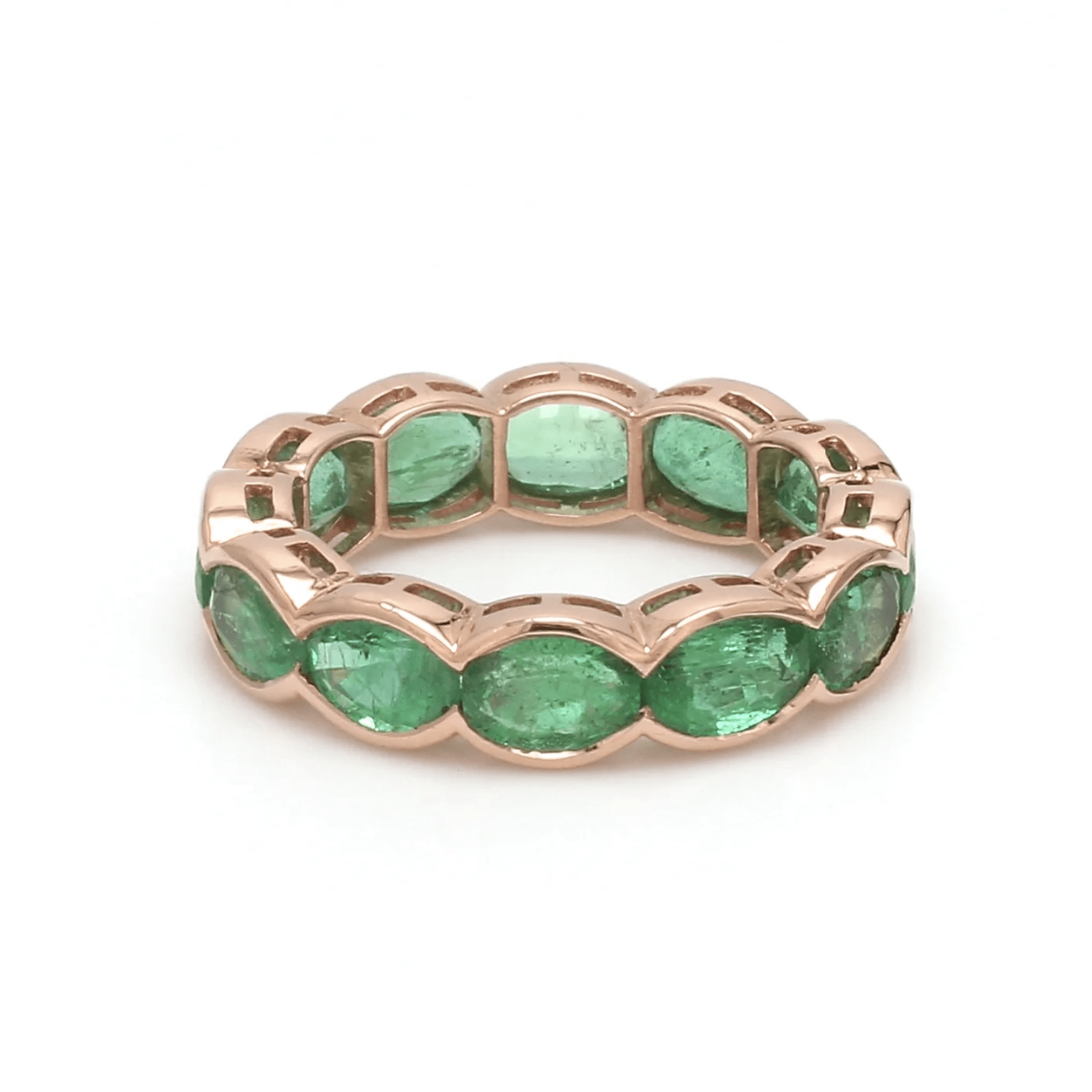 Rings 6 / Rose Gold / 14K 14K or 18K Gold Oval East West Bezel Set Eternity Band