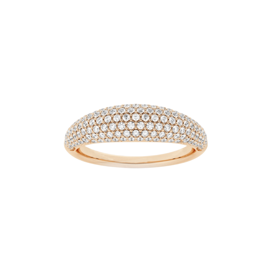 Rings 6 / Rose Gold 14K Gold Small Micro-Pave Diamond Dome Ring