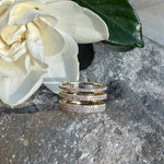 Rings 6 / Rose Gold 14K Gold Triple Micro-Pave Diamond Ring, Micro-Pave Bands, Pinky or Midi