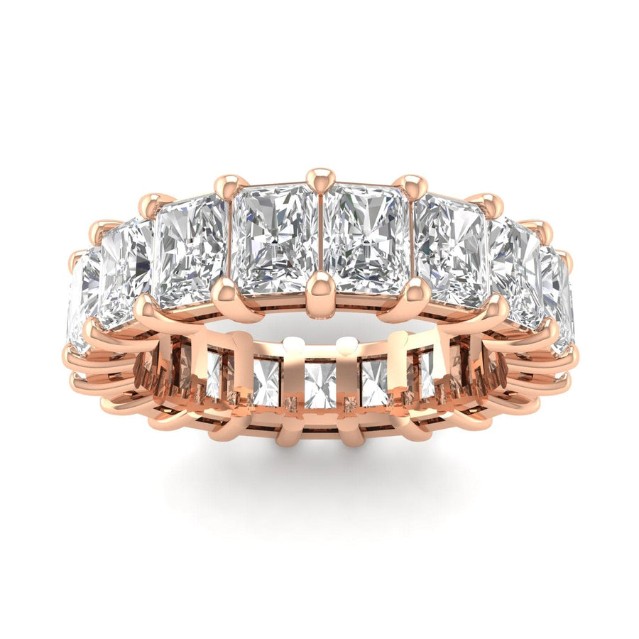 Rings 6 / Rose Gold / 4.9 ct 14K Gold Radiant Cut Diamond Eternity Ring Lab Grown