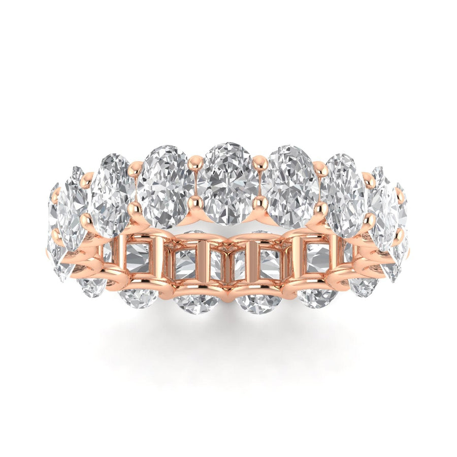 Rings 6 / Rose Gold / 5.04 ct 14K Gold Oval Diamond Eternity Band, Lab Grown