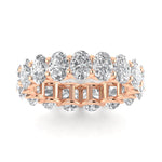 Rings 6 / Rose Gold / 5.04 ct 18K Gold and Oval Diamond Eternity Band, Lab Grown