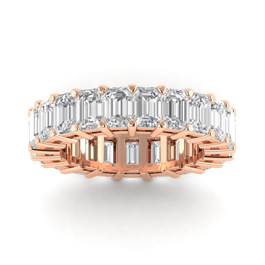 Rings 6 / Rose Gold / 6.3 ct 14K Gold Emerald Cut Diamond Eternity Ring Lab Grown