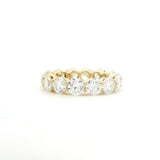 Rings 6 / Rose Gold / 7.5 ct 18K Gold Elevated Round Diamond Eternity Band, Lab Grown