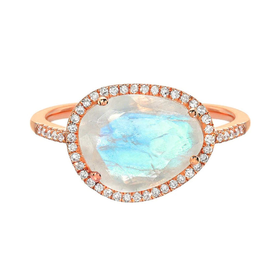 Rings 6 / Rose Gold Moonstone and Diamond Ring