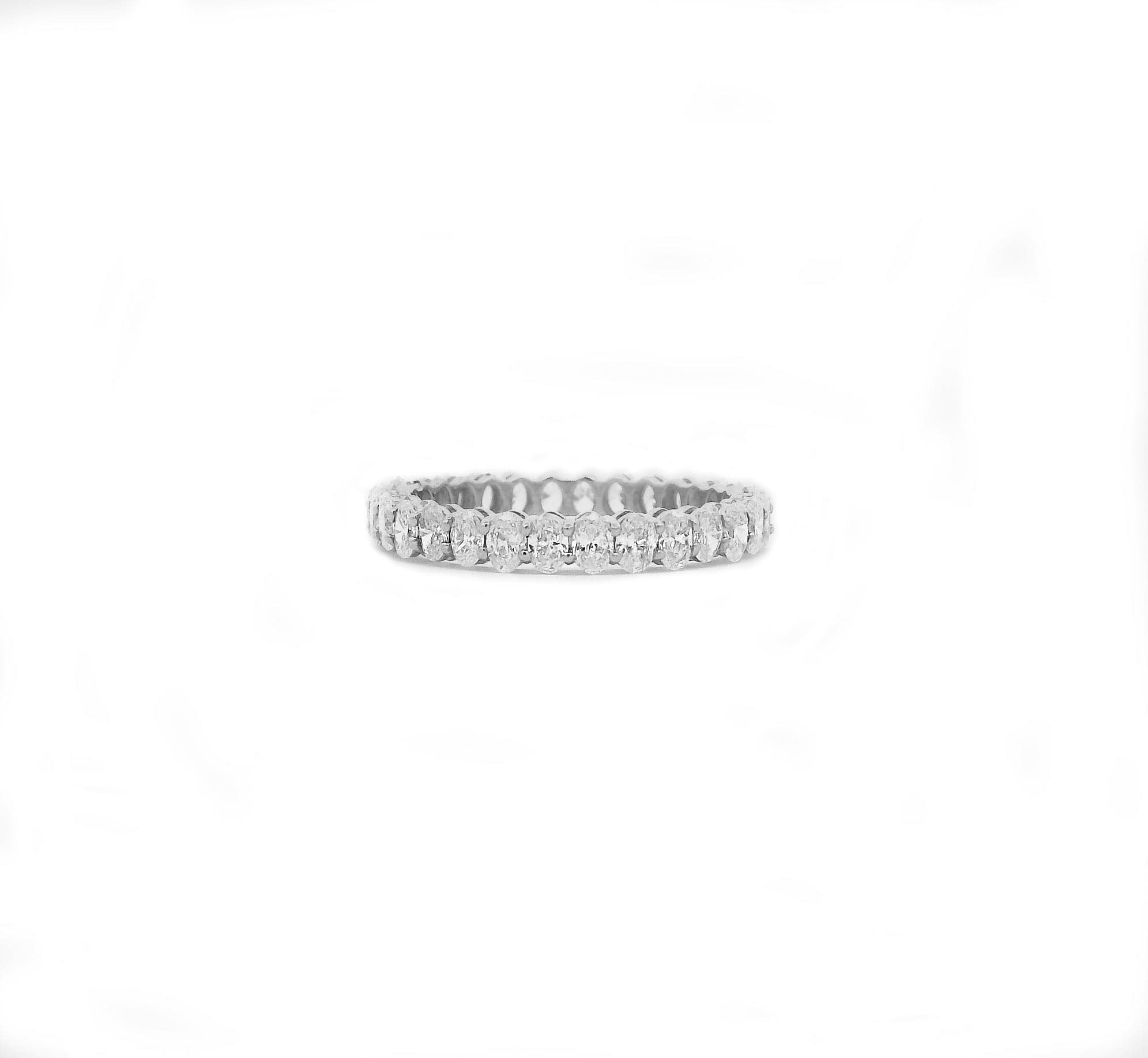 Rings 6 / White Gold / 14K 14K & 18K Gold Oval Diamond Eternity Ring, Lab Grown, 1.7 cts