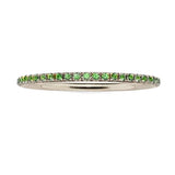 Rings 6 / White Gold 14K Gold and Emerald Color Tsavorite Eternity Stacking Rings