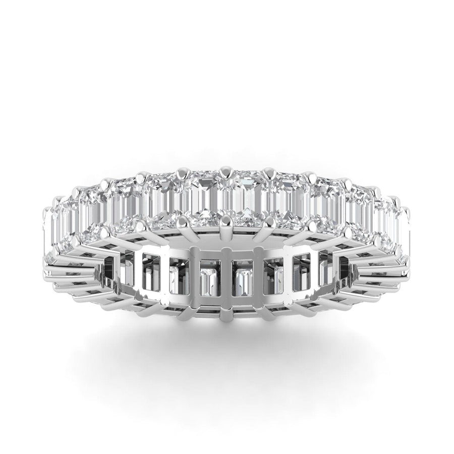 Rings 6 / White Gold / 3.9 ct 18K Gold Emerald Cut Diamond Eternity Ring Lab Grown