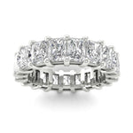 Rings 6 / White Gold / 4.9 ct 18K Gold Radiant Cut Diamond Eternity Ring Lab Grown