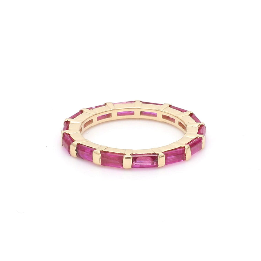 Rings 6 / Yellow Gold / 14K 14K & 18K Gold East West Ruby Eternity Ring