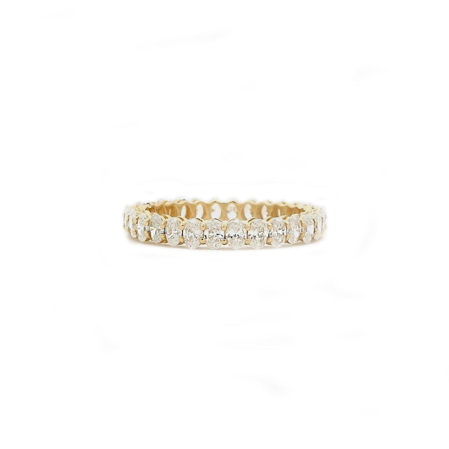 Rings 6 / Yellow Gold / 14K 14K & 18K Gold Oval Diamond Eternity Ring, Lab Grown, 1.7 cts