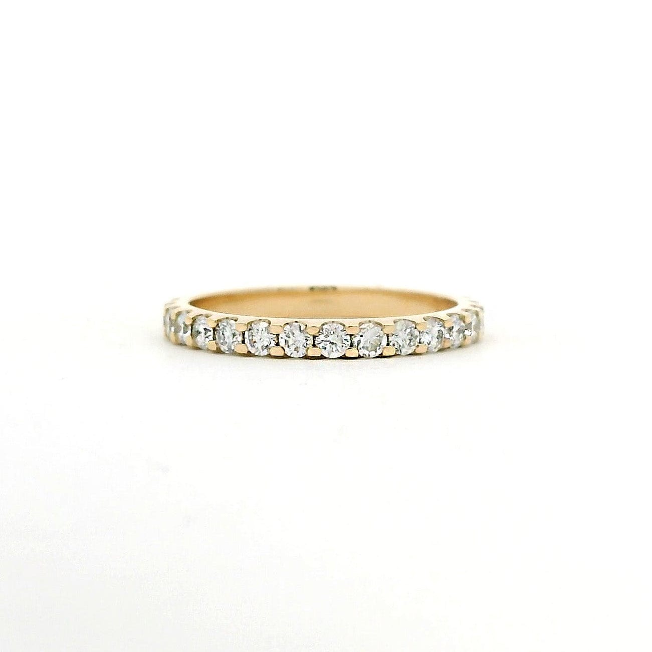 Rings 6 / Yellow Gold / 14K 14K & 18K Gold Small Round Diamond Eternity Ring, Lab Grown