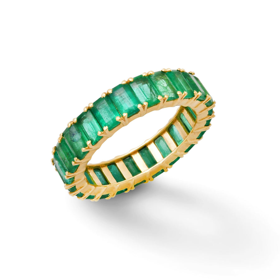 Rings 6 / Yellow Gold / 14K 14K or 18K Gold Emerald Eternity Band