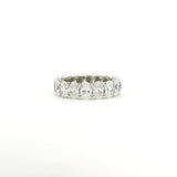 Rings 6 / Yellow Gold / 14K 14K or 18K Gold Oval Diamond and Pave Diamond Eternity Band, Lab Grown