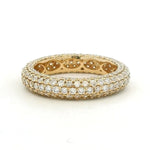 Rings 6 / Yellow Gold / 14K 14K or 18K Gold Pave Diamond Inside Outside Eternity Band, Lab Grown