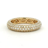 Rings 6 / Yellow Gold / 14K 14K or 18K Gold Pave Diamond Inside Outside Eternity Band, Lab Grown