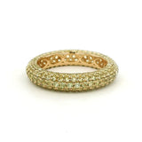Rings 6 / Yellow Gold / 14K 14K or 18K Gold Pave Peridot Inside Outside Dome Eternity Band