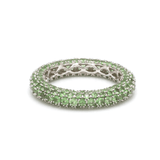 Rings 6 / Yellow Gold / 14K 14K or 18K Gold Pave Tsavorite Eternity Band