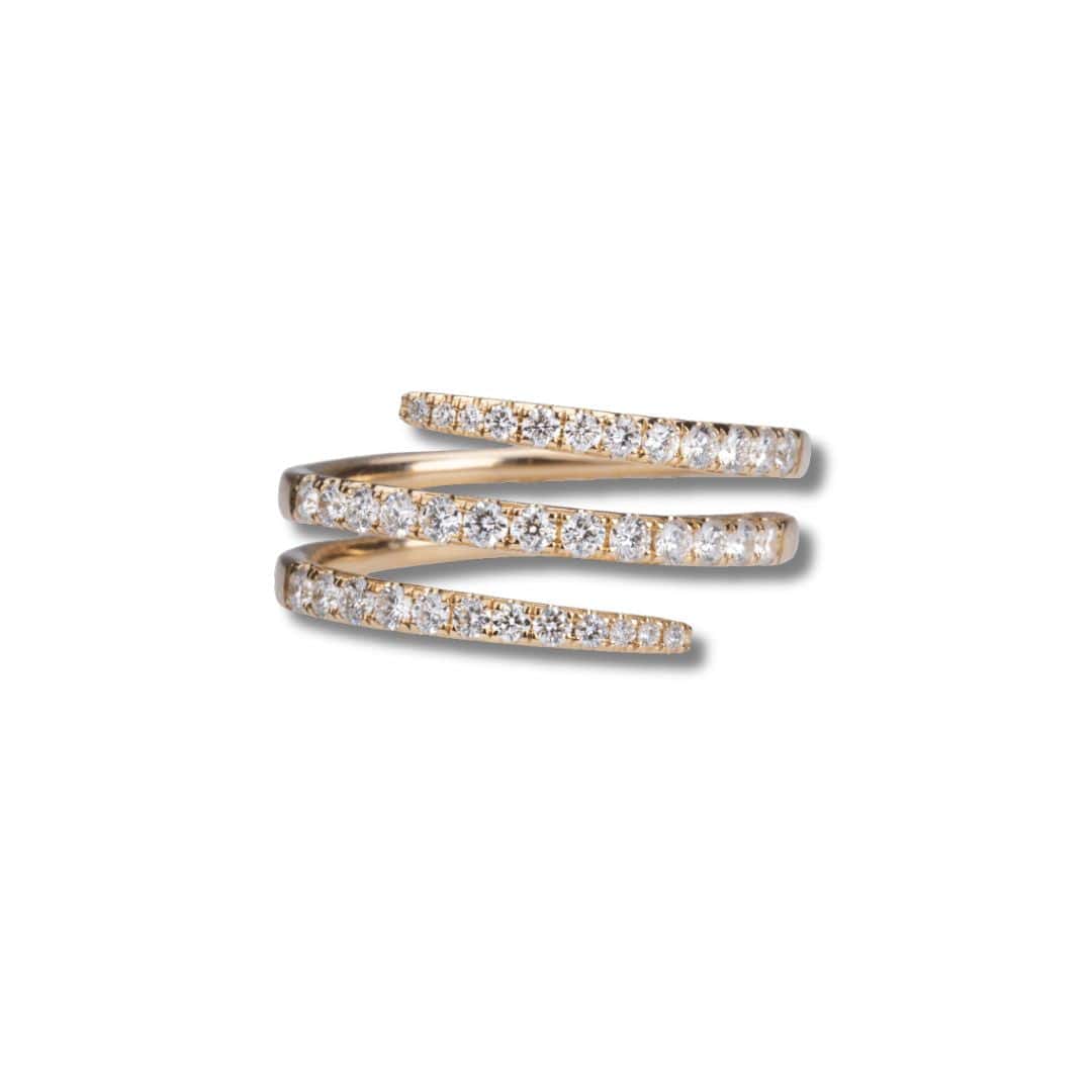 Rings 6" / Yellow Gold 14K Gold and Diamond Wrap Around Ring