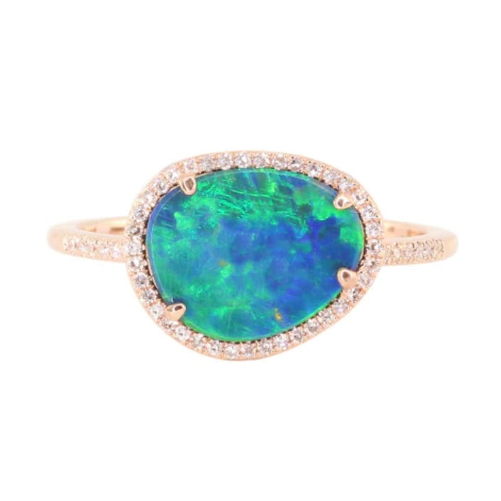 Rings 6 / Yellow Gold Opal and Diamond Ring