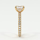 Rings Asscher Cut Diamond Pave Band, Hidden Halo