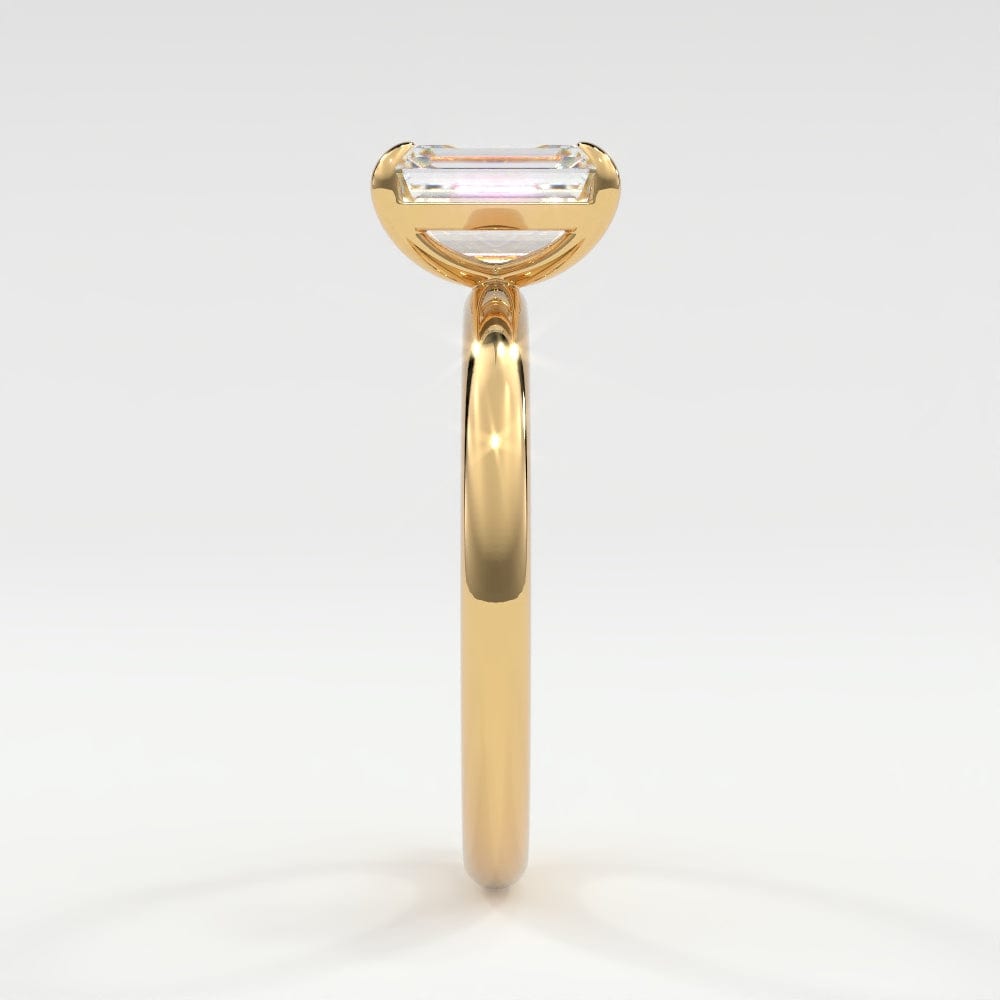 Rings Emerald Cut Diamond Solitaire Band