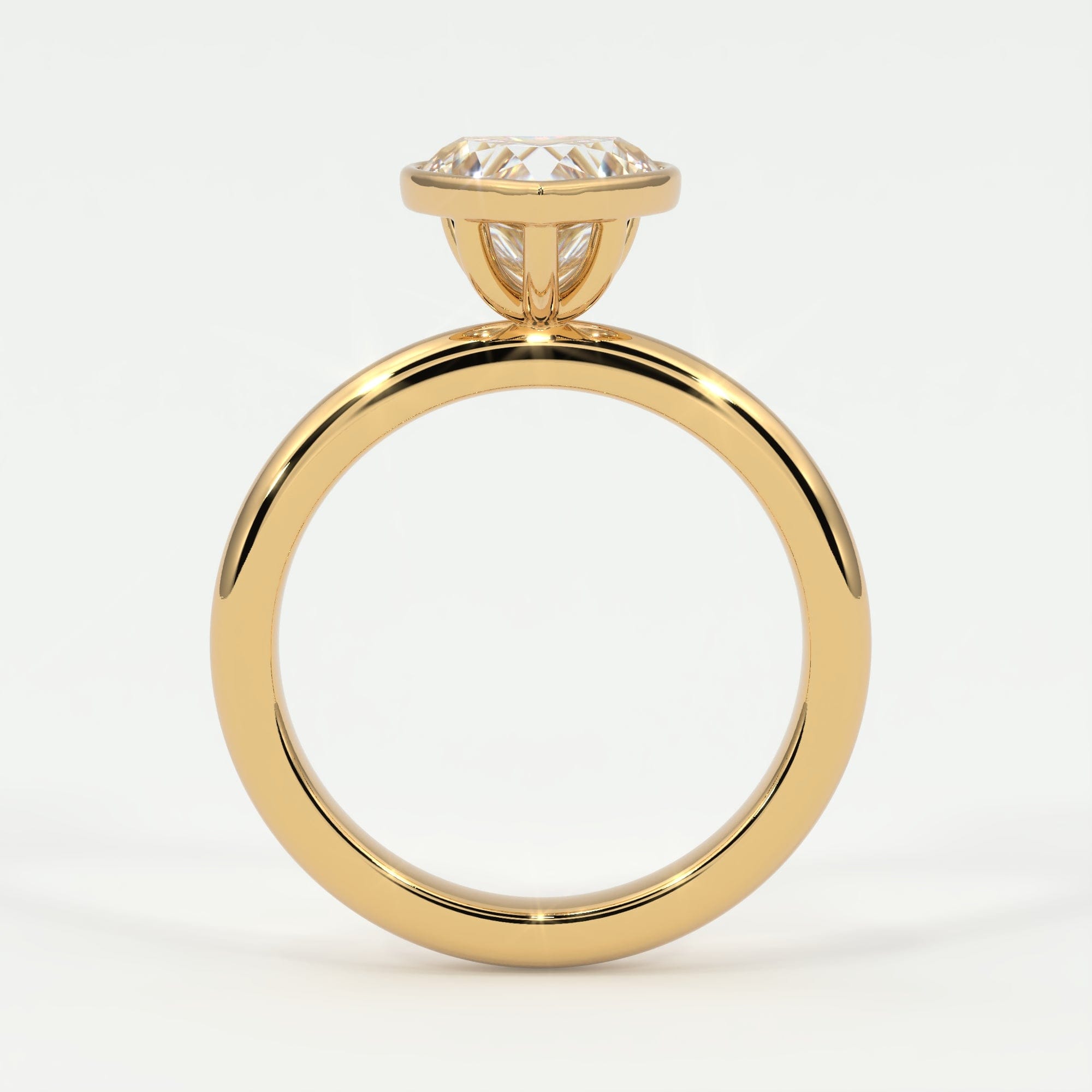 Rings Heart Shape Bezel Setting
