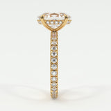 Rings Oval Cut Diamond Pave Band, Hidden Halo