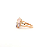 Rings Pink Sapphire, Rose Quartz and Diamond Cluster Ring