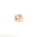 Rings Pink Sapphire, Rose Quartz and Diamond Cluster Ring