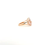 Rings Pink Sapphire, Rose Quartz and Diamond Cluster Ring