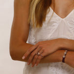 Rings Pink Sapphire, Rose Quartz and Diamond Cluster Ring