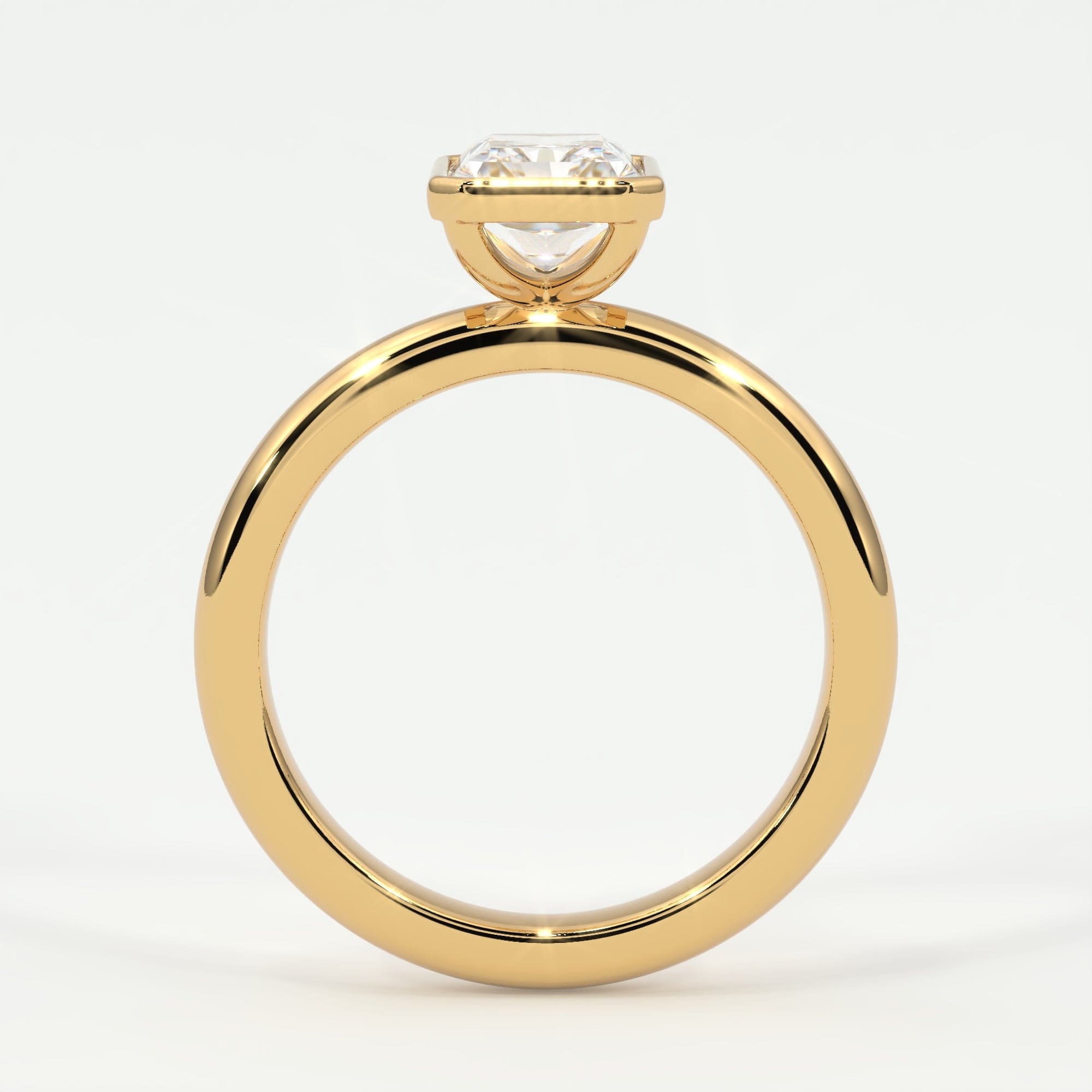 Rings Radiant Cut Bezel Setting
