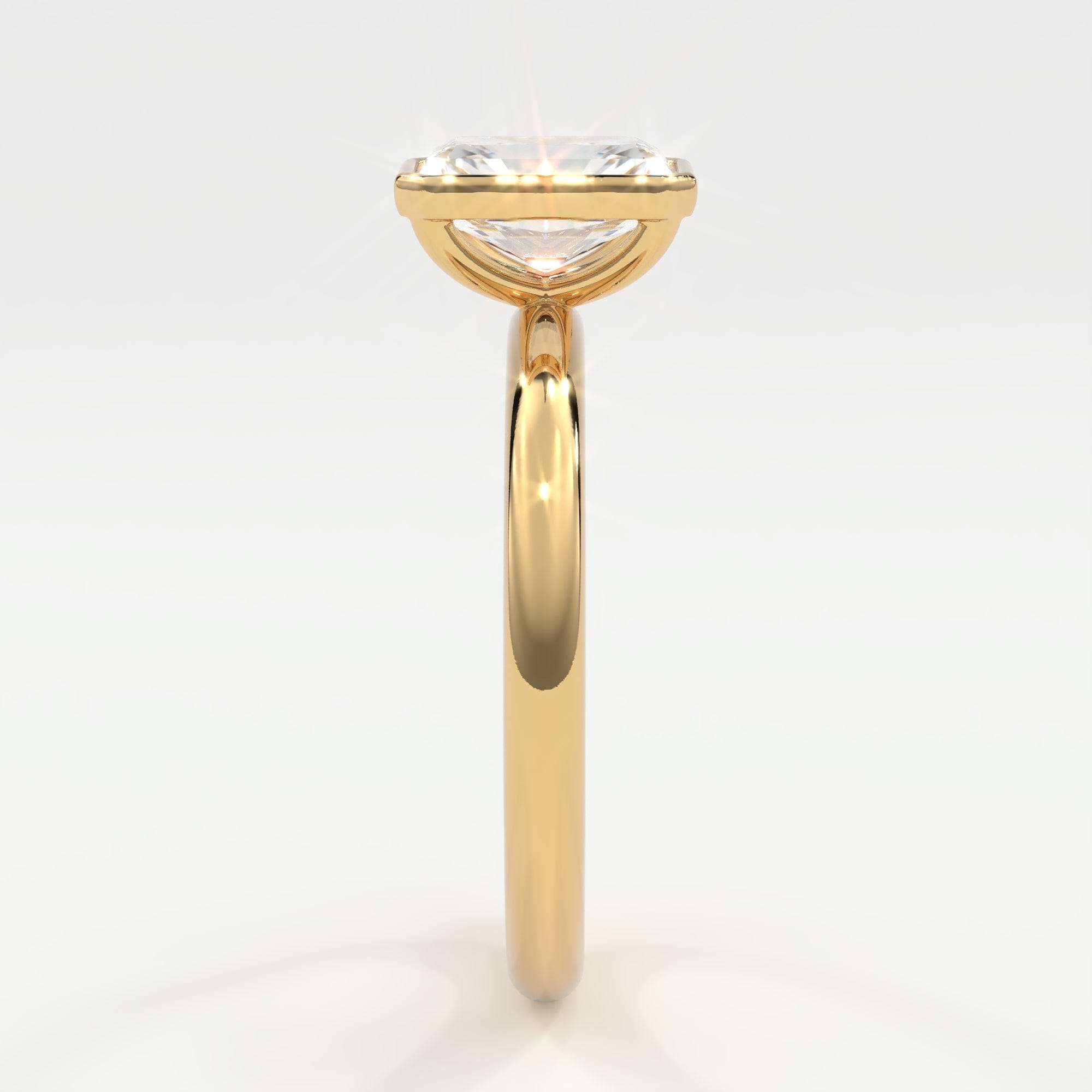 Rings Radiant Cut Bezel Setting