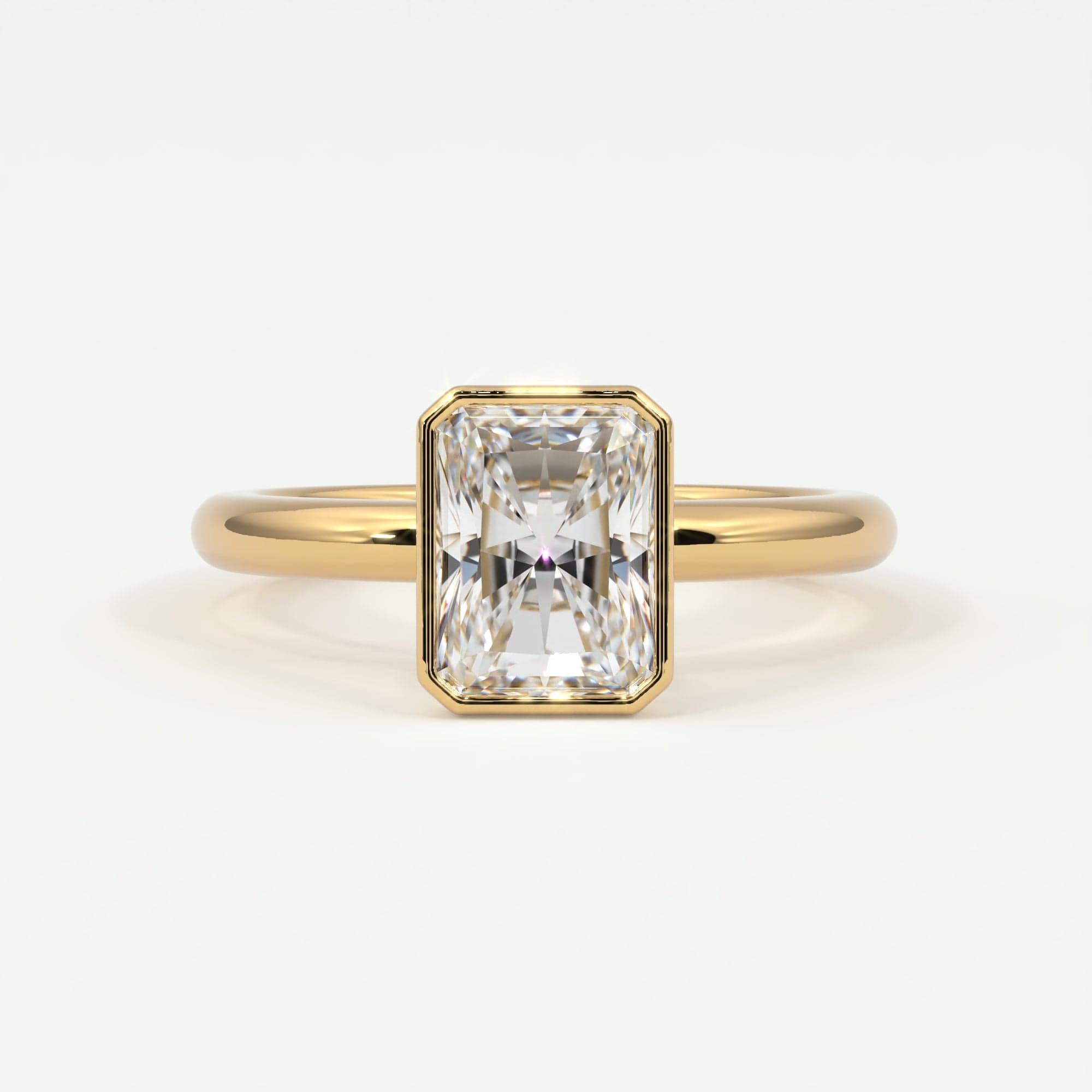 Rings Radiant Cut Bezel Setting