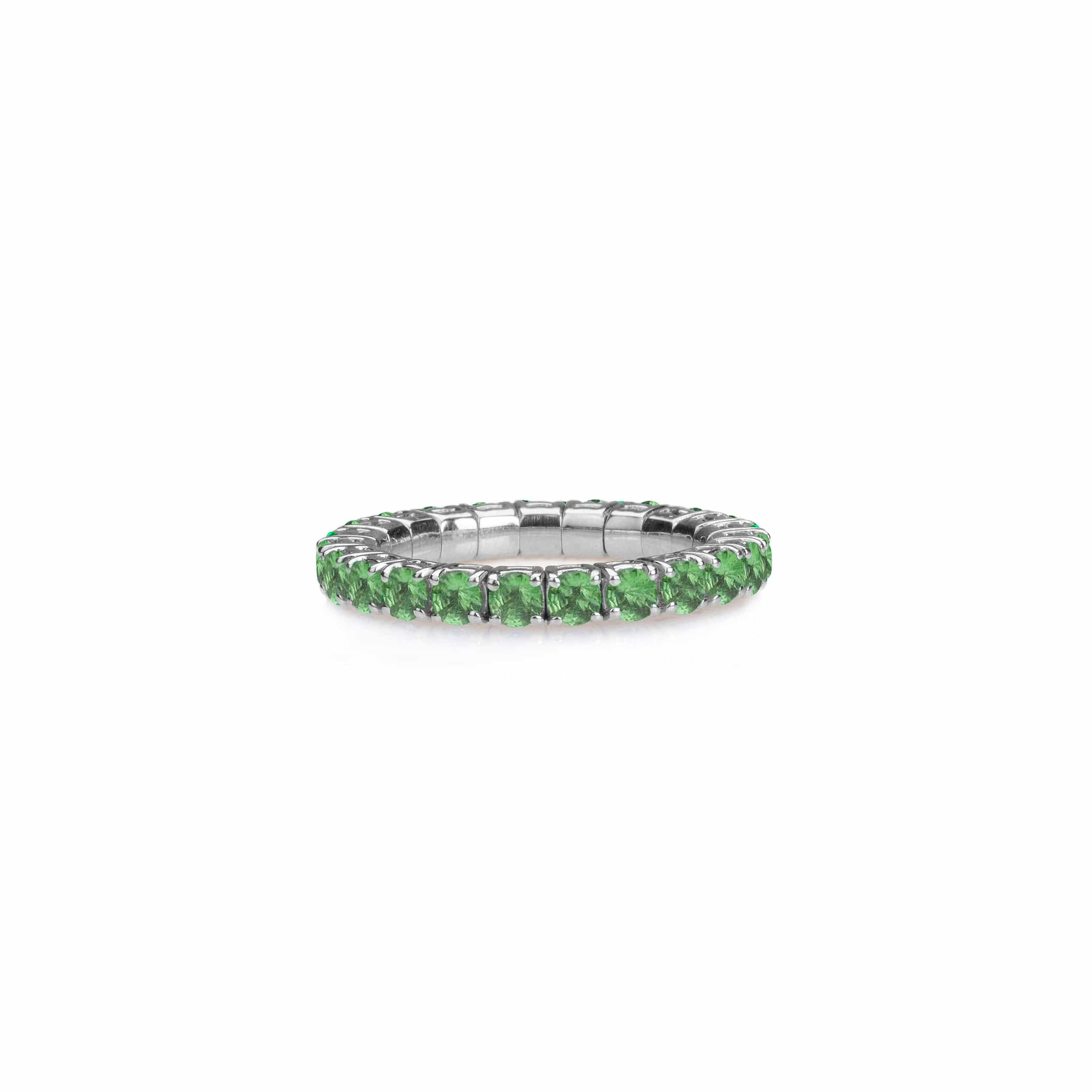 Rings Stretch & Stack Green Tsavorite Eternity Rings, .6-3.0 Carats