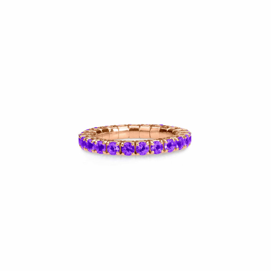 Rings XS:  size 4-7 / Rose Gold / .6-.76 Carats Blue Sapphires TW Stretch & Stack Purple Sapphire Eternity Rings, .6-3.0 Carats