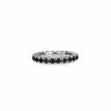 Rings XS: size 4-7 / White Gold / .6-.76 Carats Diamonds TW Stretch & Stack Round Black Diamond Eternity Rings, .6-3.0 carats