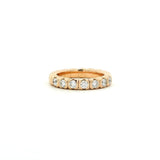 Rings XS: size 4-7 / Yellow Gold / 1.12 Carats Diamonds TW 18K Gold Stretch Bezel Set Round White Diamond Half Eternity Rings