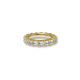 Rings XS: size 4-7 / Yellow Gold / .6-.76 Carats Diamonds TW 18K Gold East West Stretch & Stack Emerald Cut Diamond Eternity Rings, Lab Grown Diamonds