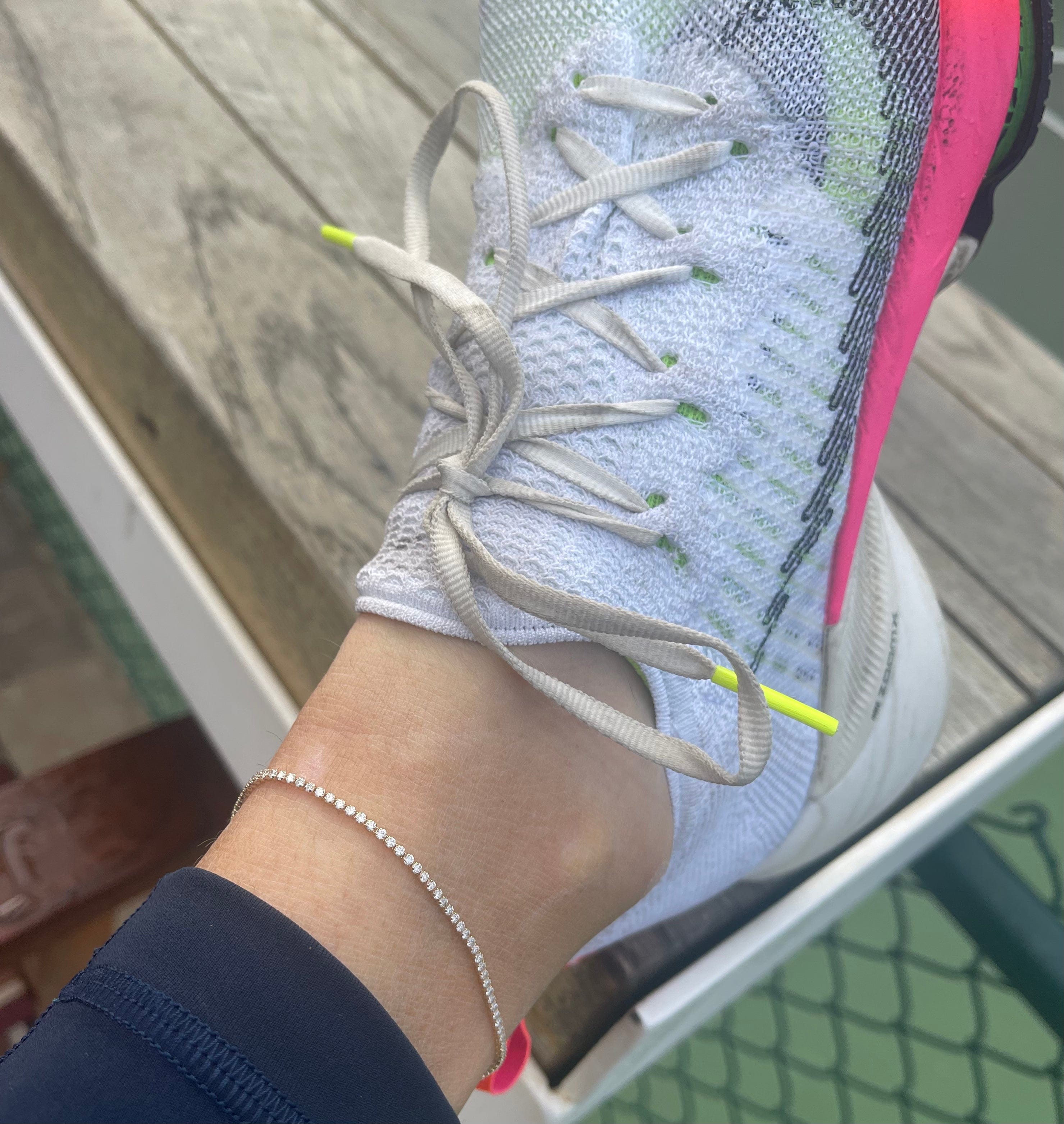 Anklets 7" Small 14K Gold Diamond Tennis Anklet Invisible Setting