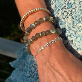 Bracelet 18K Gold Diamond Strand invisible Set Drilled Diamond and Chain Bracelet, 7.93 cts, Lab Grown