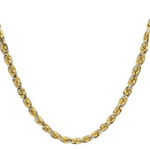 Bracelet 6.5" 14K Gold Large Rope Two Tone Diamond Cut Chain Bracelet 3mm