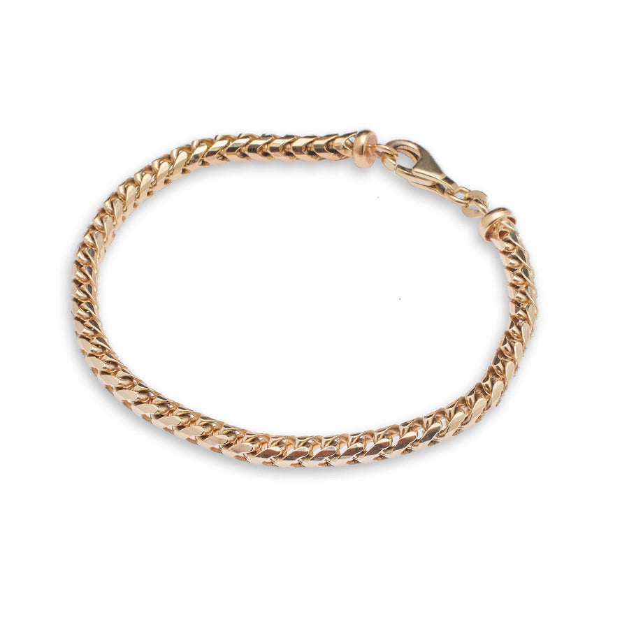 Bracelet 6.5" / Rose Gold / 14K 14K & 18K Gold Extra Large Franco Diamond Cut Chain Bracelet 4.5mm