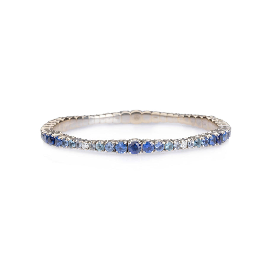 bracelet Stretch & Stack Blue Sapphire and Diamond Ombre Tennis Bracelet