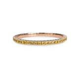 Bracelet XS:  45mm / Rose Gold / 8.55-10.83 Carats Orange Sapphires TW 18K Stretch & Stack Yellow Sapphire Tennis Bracelet, 8.55-18 Carats
